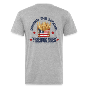 Defend The Second - Freedom Fries Fitted Cotton/Poly T-Shirt by Next Level - heather gray