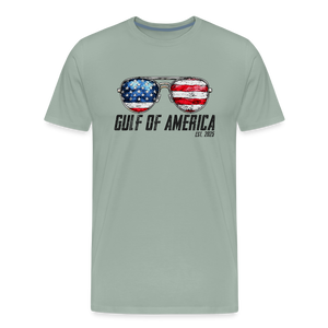 Gulf of America Sunglasses Patriotic Men's Premium T-Shirt - steel green
