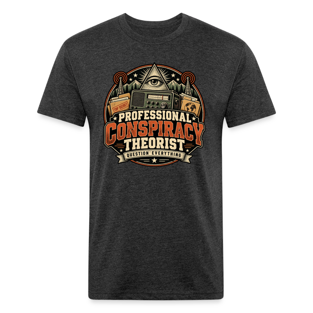 Professional Conspiracy Theorist β Menβs Fitted Graphic T-Shirt - heather black