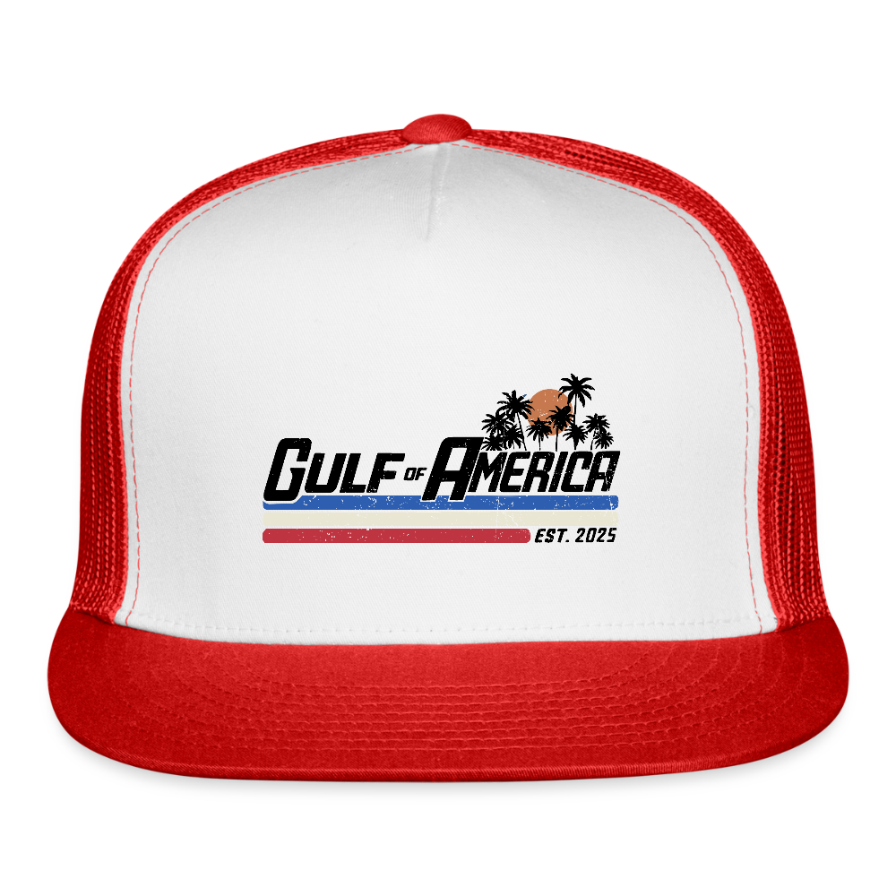 Gulf of America Est 2025 Trucker Hat - white/red