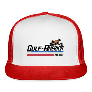 Gulf of America Est 2025 Trucker Hat - white/red