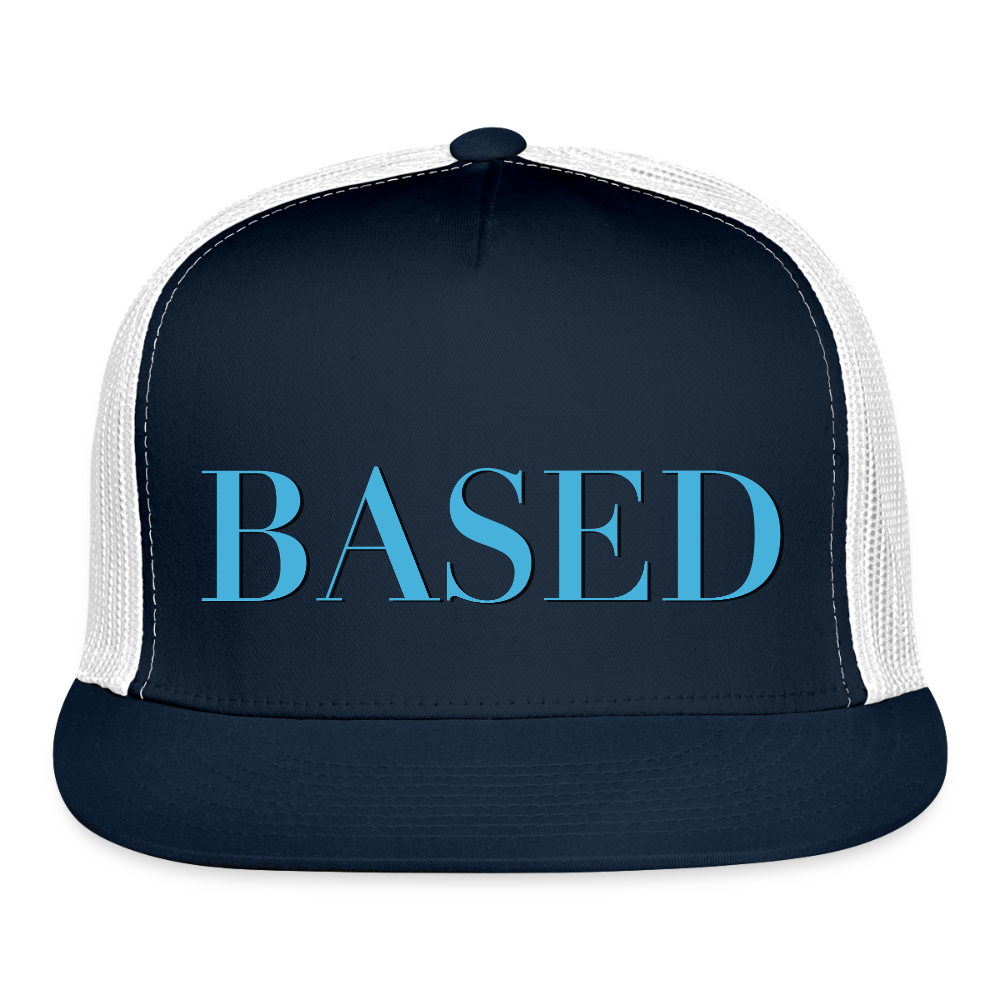 BASED Trucker Hat - navy/white