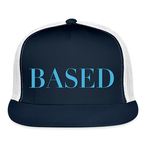 BASED Trucker Hat - navy/white
