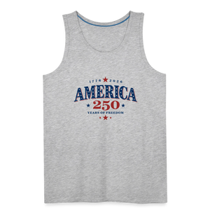 America 250 Years Freedom Retro Americana Graphic Men’s Premium Tank - heather gray