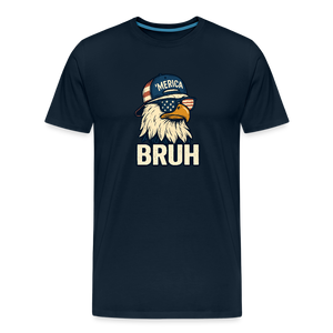 Funny Bruh Patriotic Eagle Men's Premium T-Shirt - deep navy