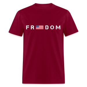 Freedom USA Flag Classic T-Shirt - burgundy