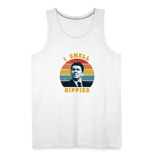 I Smell Hippies - Funny Men’s Premium Tank - white