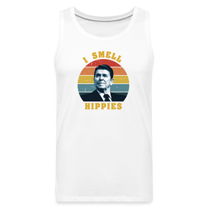 I Smell Hippies - Funny Men’s Premium Tank - white