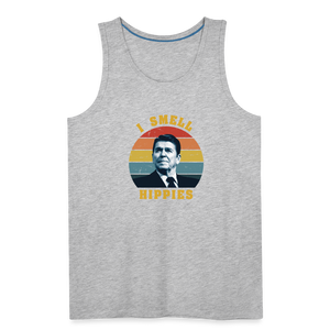 I Smell Hippies - Funny Men’s Premium Tank - heather gray