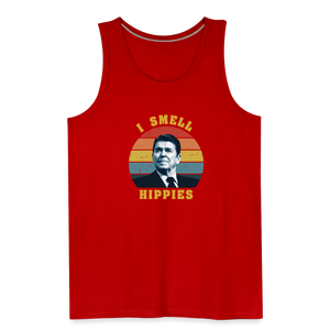 I Smell Hippies - Funny Men’s Premium Tank - red