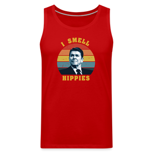 I Smell Hippies - Funny Men’s Premium Tank - red