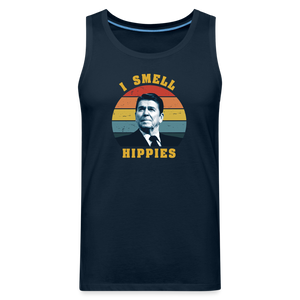 I Smell Hippies - Funny Men’s Premium Tank - deep navy