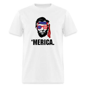 Abraham Lincoln - 'Merica 4th of July Classic T-Shirt - white
