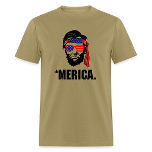 Abraham Lincoln - 'Merica 4th of July Classic T-Shirt - khaki