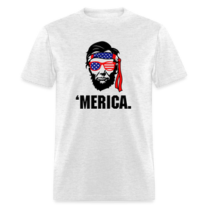 Abraham Lincoln - 'Merica 4th of July Classic T-Shirt - light heather gray