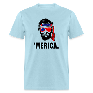 Abraham Lincoln - 'Merica 4th of July Classic T-Shirt - powder blue