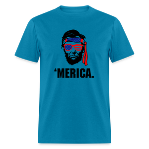 Abraham Lincoln - 'Merica 4th of July Classic T-Shirt - turquoise