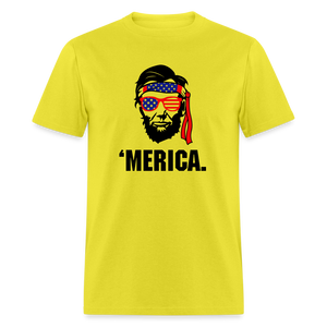 Abraham Lincoln - 'Merica 4th of July Classic T-Shirt - yellow