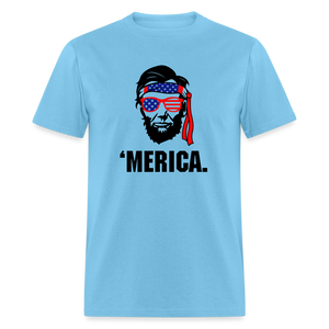 Abraham Lincoln - 'Merica 4th of July Classic T-Shirt - aquatic blue