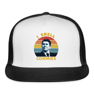 I Smell Commies Trucker Hat - white/black