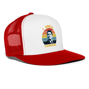 I Smell Commies Trucker Hat - white/red