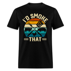 I'd Smoke That Funny Grilling BBQ Men's Classic T-Shirt - black
