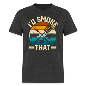 I'd Smoke That Funny Grilling BBQ Men's Classic T-Shirt - heather black