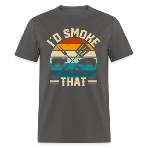 I'd Smoke That Funny Grilling BBQ Men's Classic T-Shirt - charcoal