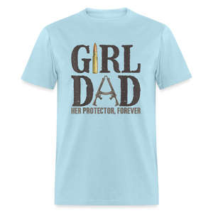 Girl Dad - Her Protector, Forever Classic T-Shirt - powder blue