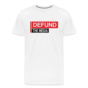 Defund The Media Men's Premium T-Shirt - white