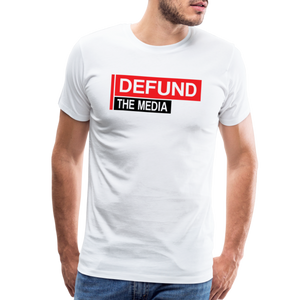 Defund The Media Men's Premium T-Shirt - white