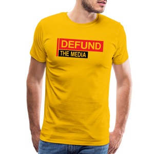 Defund The Media Men's Premium T-Shirt - sun yellow