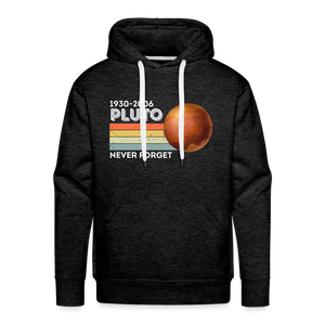 1930-2006 Pluto Never Forget Funny Men’s Premium Hoodie - charcoal grey