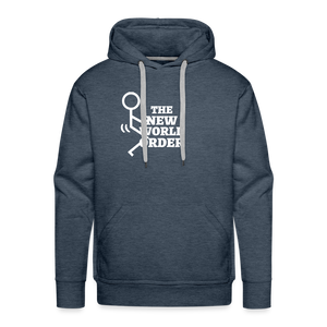 F**k The New World Order Men’s Premium Hoodie - heather denim