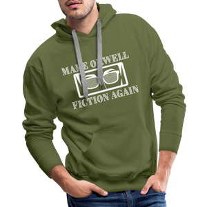 Make Orwell Fiction Again Men’s Premium Hoodie - olive green