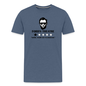 Abraham Lincoln Ford Theatre 1 Star Review Men's Premium T-Shirt - heather blue