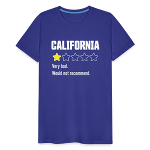Review of California - Very bad. Would not recommend Funny Men's Premium T-Shirt - royal blue