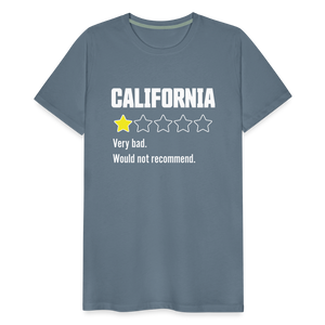 Review of California - Very bad. Would not recommend Funny Men's Premium T-Shirt - steel blue