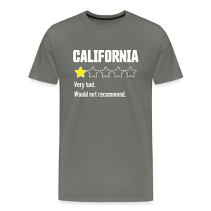 Review of California - Very bad. Would not recommend Funny Men's Premium T-Shirt - asphalt gray
