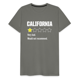 Review of California - Very bad. Would not recommend Funny Men's Premium T-Shirt - asphalt gray