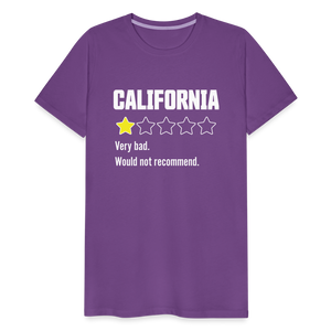 Review of California - Very bad. Would not recommend Funny Men's Premium T-Shirt - purple