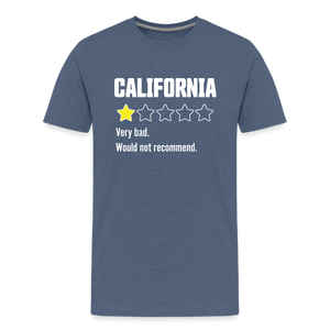 Review of California - Very bad. Would not recommend Funny Men's Premium T-Shirt - heather blue