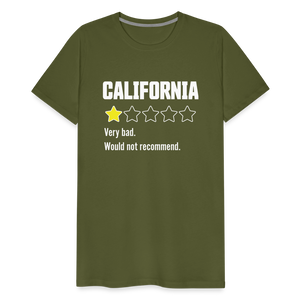 Review of California - Very bad. Would not recommend Funny Men's Premium T-Shirt - olive green