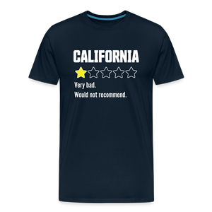Review of California - Very bad. Would not recommend Funny Men's Premium T-Shirt - deep navy