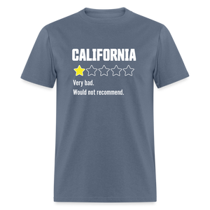 Review of California - Very bad. Would not recommend Funny Classic T-Shirt - denim