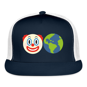 Clown World Trucker Cap - navy/white