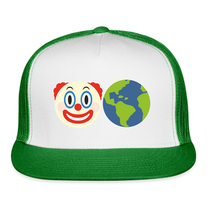 Clown World Trucker Cap - white/kelly green