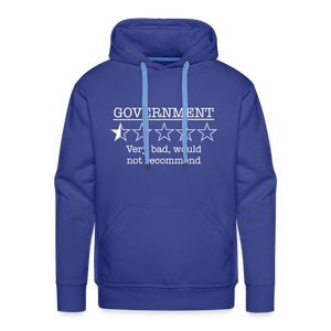 Government, would not recommend Men’s Premium Hoodie - royal blue