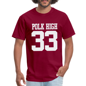 Polk High Front Print and (Back Print) Unisex Classic T-Shirt - burgundy