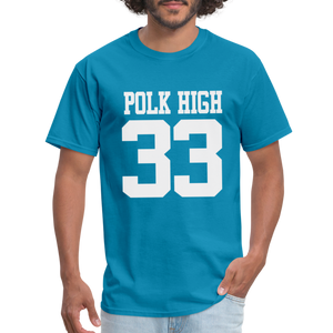 Polk High Front Print and (Back Print) Unisex Classic T-Shirt - turquoise